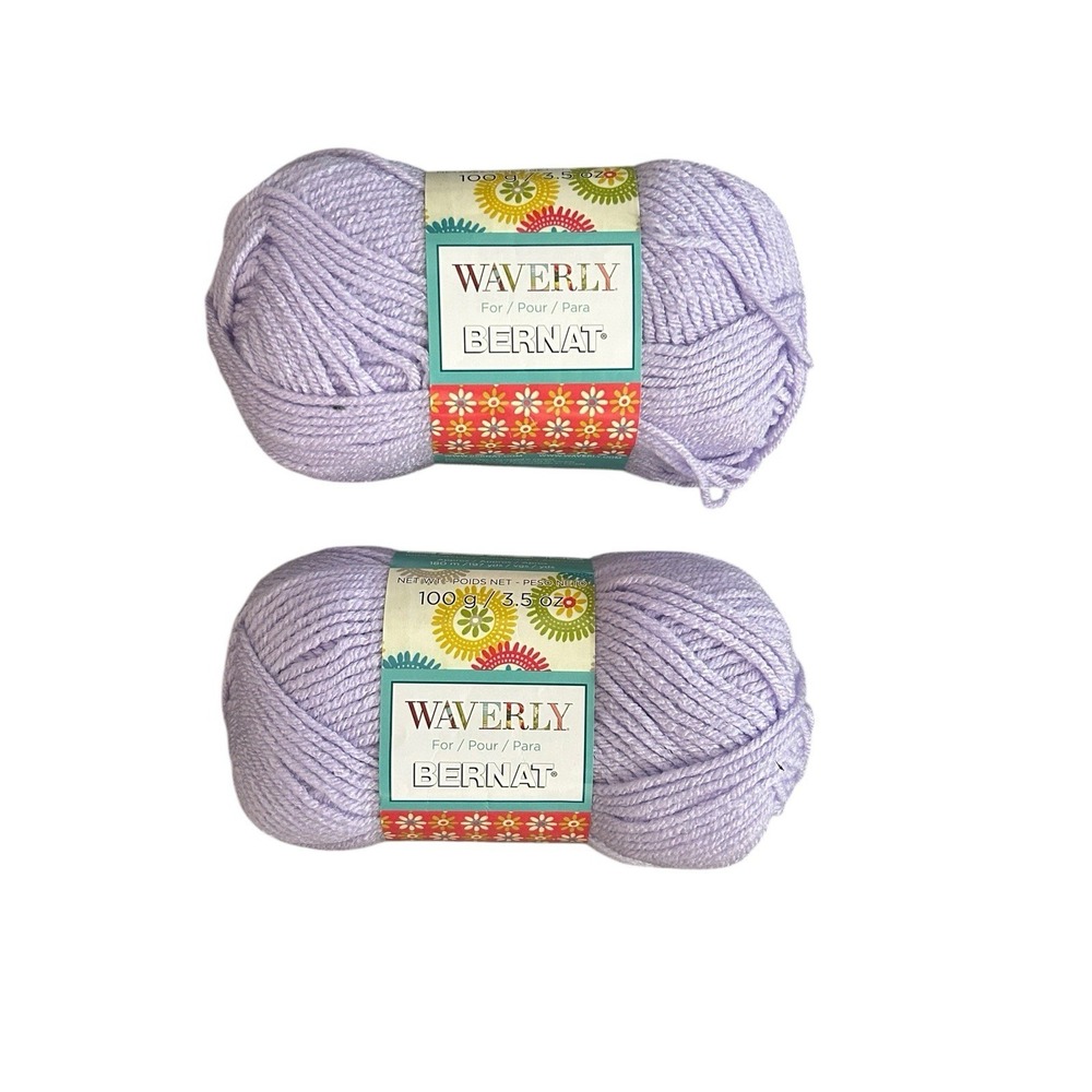Bernat Waverly Acrylic Yarn 55320 Thistle 100g 3.5oz Lot of 2 Discontinued